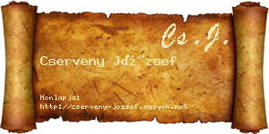 Cserveny József névjegykártya